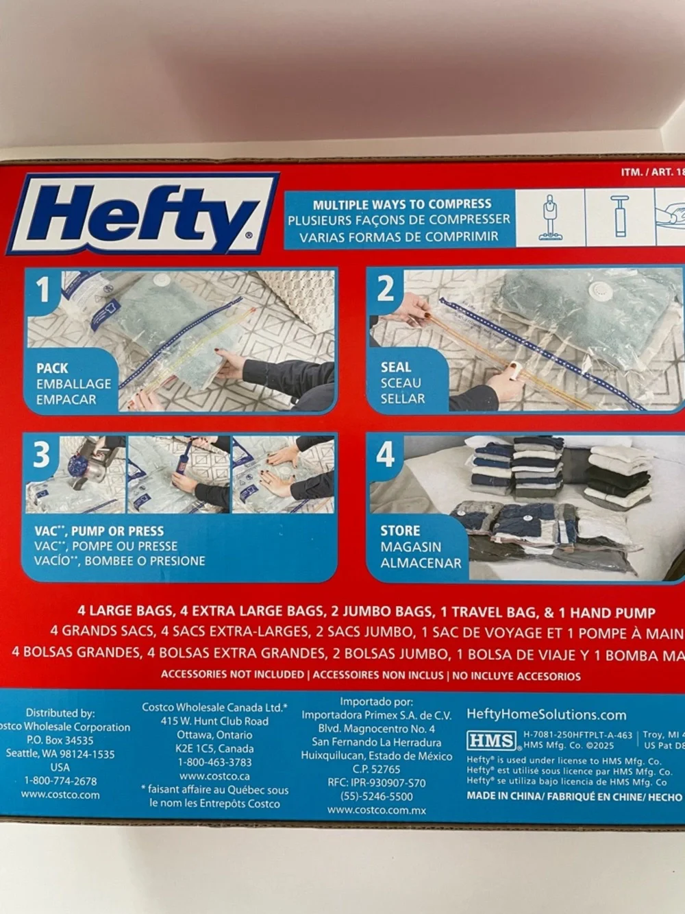Hefty 12pc Shrink-Pak Vacuum Storage Bag Set NIB